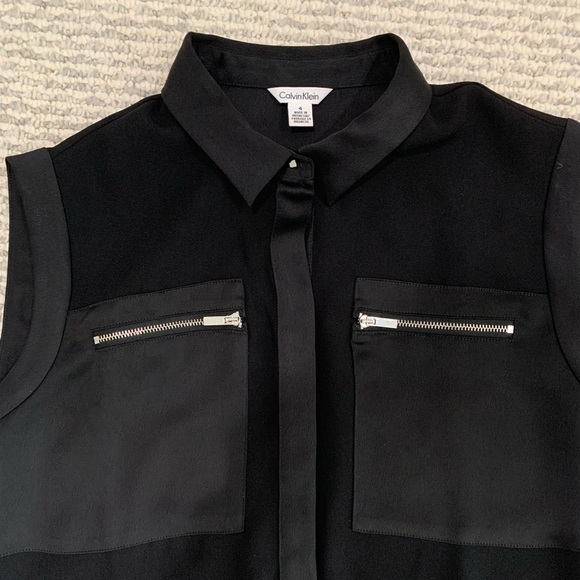 Calvin Klein Dresses & Skirts - Like new ! Calvin Klein black mini shirt dress